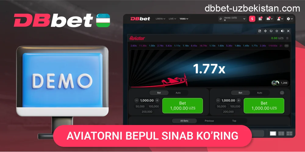 DBbet Aviator demo rejimi imkoniyati