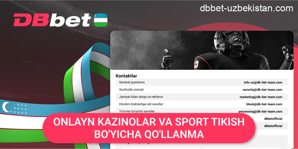 DBbet O‘zbekiston uchun kazino yordam