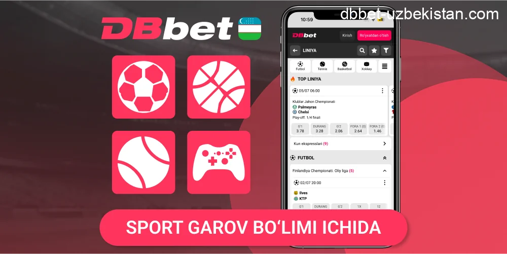 DBbet ilova sport garov funksiyalari