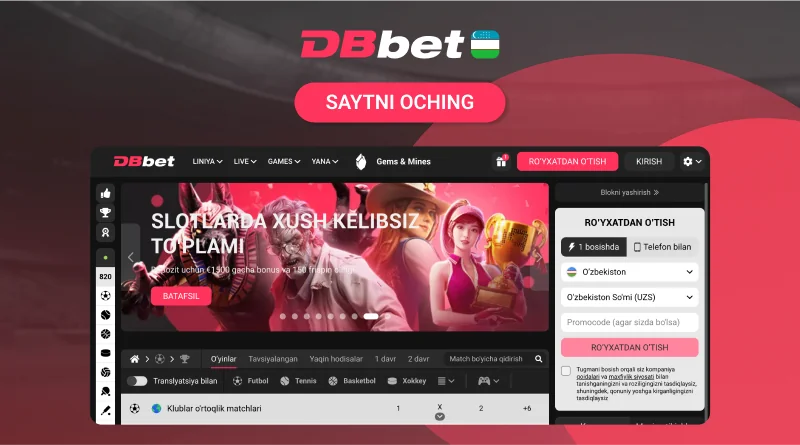 DBbet rasmiy saytini ochish
