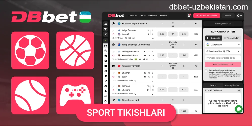 DBbet sport tikishlari qo‘llanmasi
