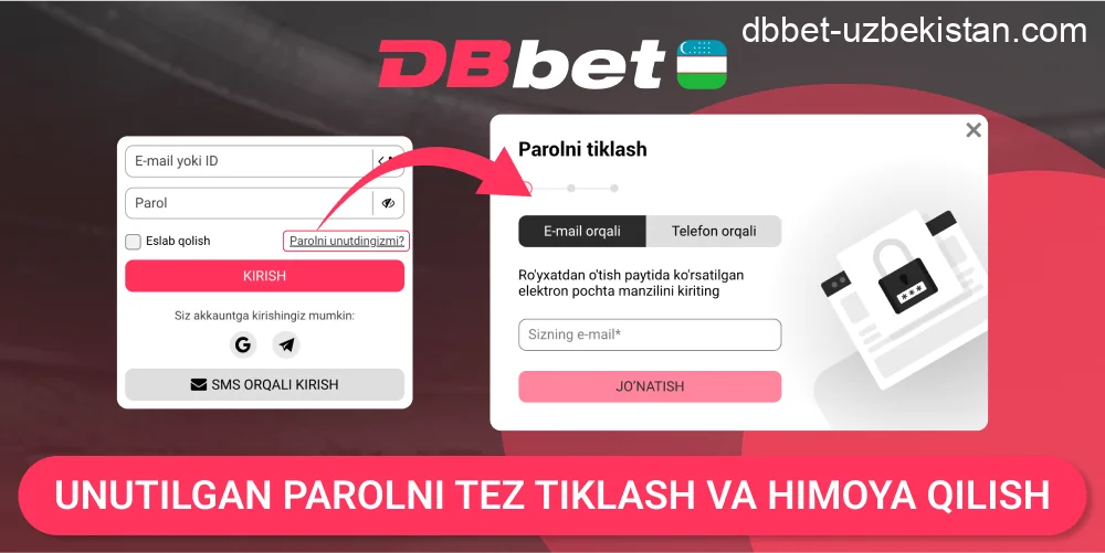 DBbet parol tiklash va himoya